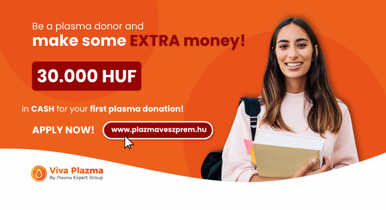 Become a plasma donor in Hungary at Viva Plazma Veszprém